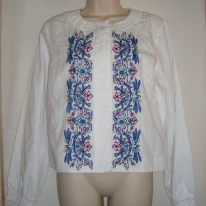 NEW Nanette Lepore Embroidered Linen Jacket